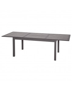 Table extensible Azua 10 places - Aluminium imprimé effet bois Tonka Expresso