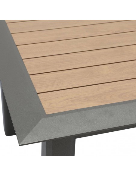 Table extensible Allure 160/254 cm - Aluminium effet bois - Hespéride