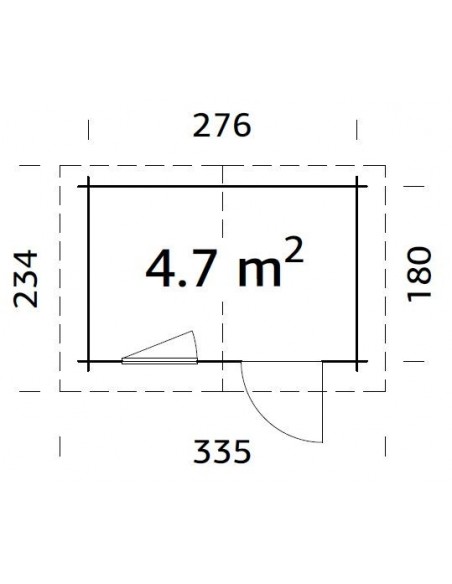 Abri de jardin Klara 5 m² - Bois massif 28 mm