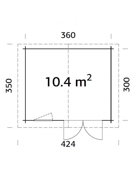 Abri de jardin Klara 10.8 m² en bois massif 28 mm