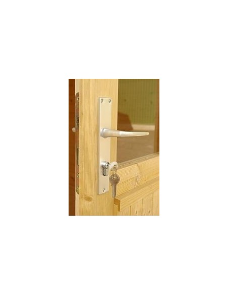 Abri de jardin Elsa 11.7 m² + Auvent 8.1 m en bois massif 28 mm