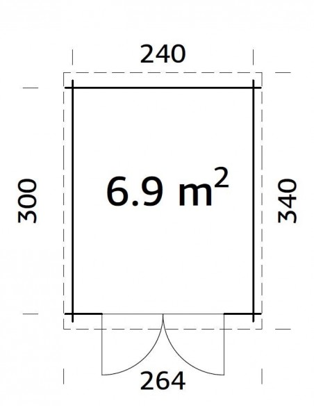 Abri de jardin Ella 7.2 m² en bois massif 28 mm