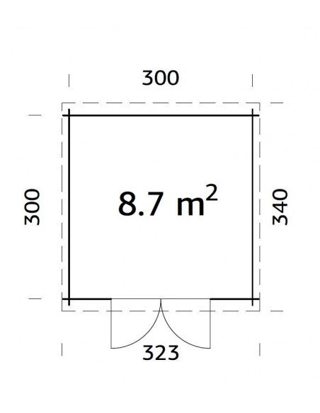 Abri de jardin Ella 9 m² en bois massif 28 mm