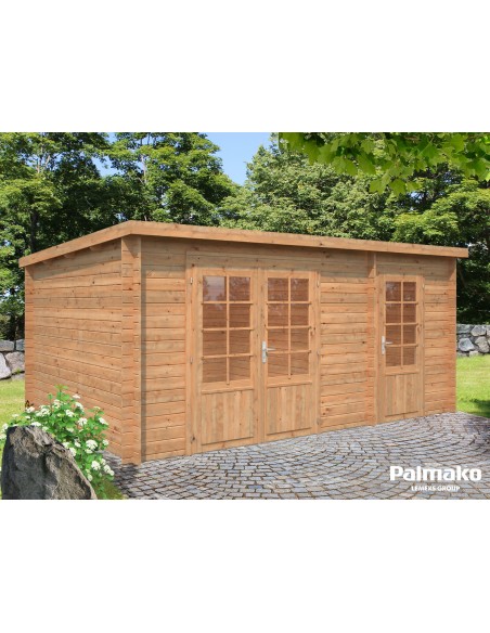 Abri de jardin Ella 13.5 m² en bois massif 28 mm