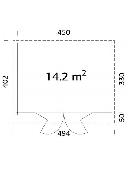 Abri de jardin Lea 14.8 m² en bois massif 44 mm