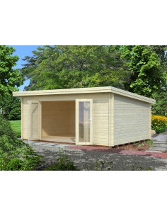 Abri de jardin Lea 19.4 m² en bois massif 44 mm