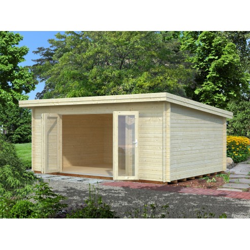 Abri de jardin Lea 19.4 m² en bois massif 44 mm