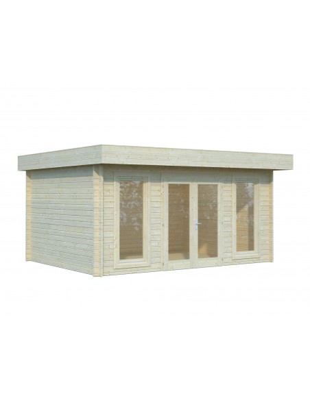 Abri de jardin Bret 15.5 m² en bois massif 44 mm