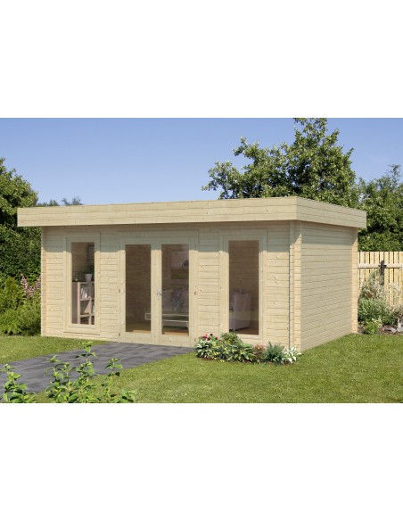 Abri de jardin Bret 19.9 m² en bois massif 44 mm