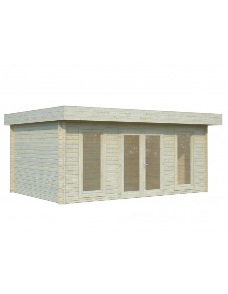 Abri de jardin Bret 19.9 m² en bois massif 44 mm