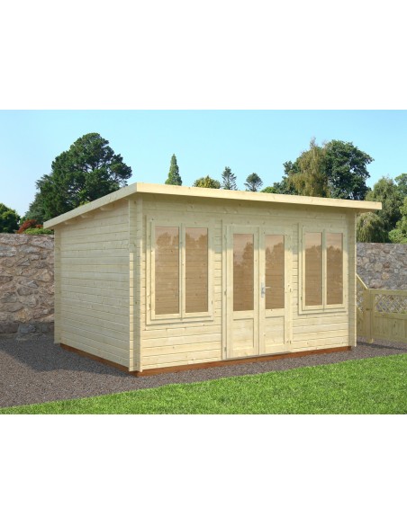 Abri de jardin Lisa 12 m² en bois massif 34 mm