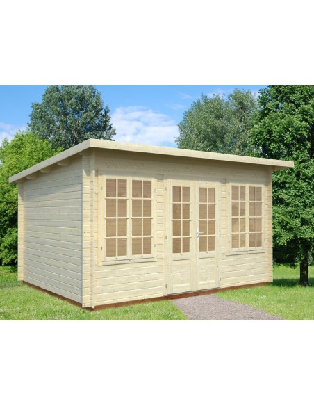 Abri de jardin Lisa 12 m² en bois massif 34 mm