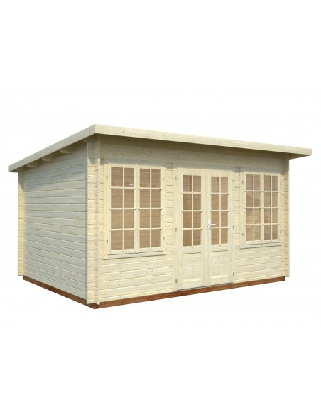 Abri de jardin Lisa 12 m² en bois massif 34 mm