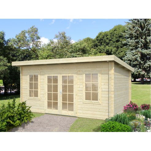 Abri de jardin Lisa 14.9 m² en bois massif 44 mm