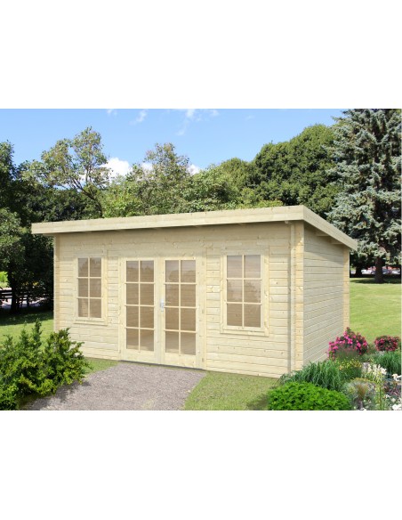 Abri de jardin Lisa 14.9 m² en bois massif 44 mm