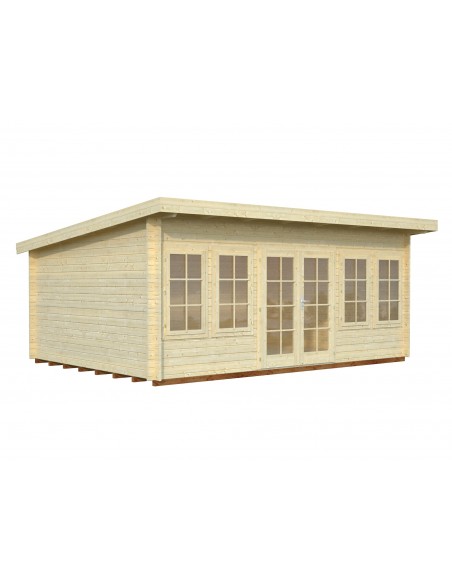 Abri de jardin Lisa 19.4 m² en bois massif 44 mm