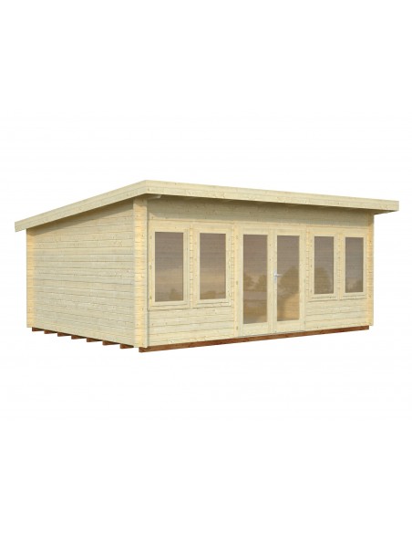 Abri de jardin Lisa 19.4 m² en bois massif 44 mm