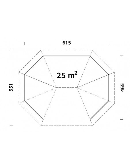 Tonnelle de jardin Betty 25 m² en bois massif lamellé-collé