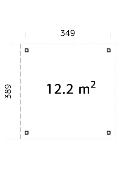 Tonnelle de jardin Lucy 12.5 m² en bois massif lamellé-collé