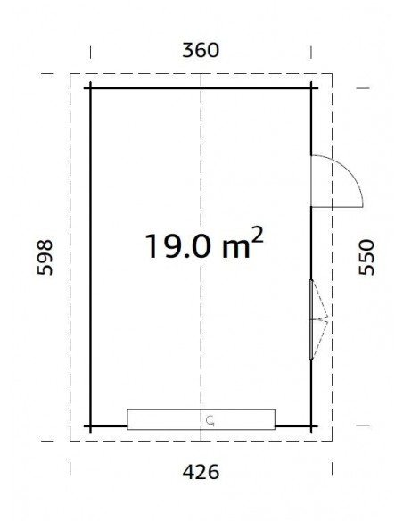 Garage Roger 19.8 m² au choix en bois massif  44 mm