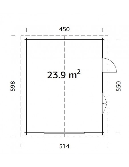 Garage Roger 25 m² au choix en bois massif  44 mm