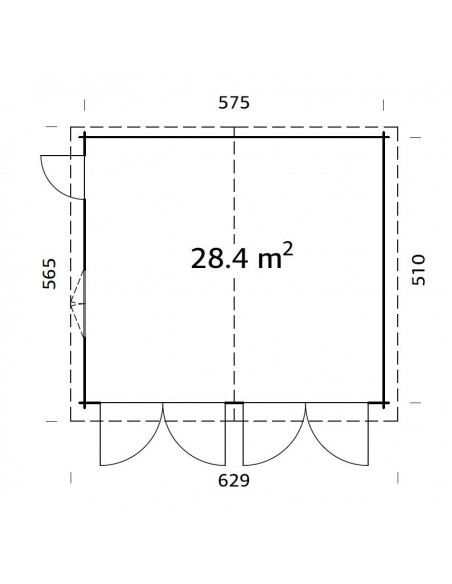 Double garage Roger 30 m² au choix en bois massif  44 mm