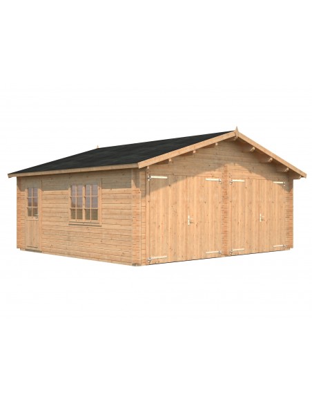 Double garage Roger 30 m² au choix en bois massif  44 mm