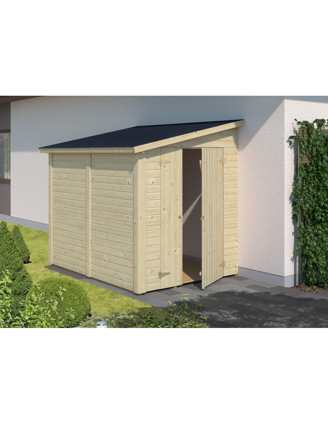 Abri bois Mia 3.7 m² en bois massif 16 mm - SERRES-ET-ABRIS.