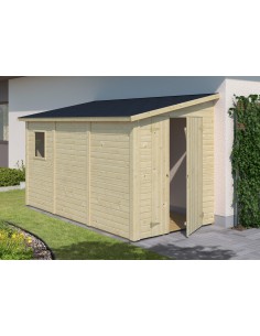 Abri de jardin Marcus 6.5 m²+appentis en bois 16 mm - SERRES-ET-ABRIS.