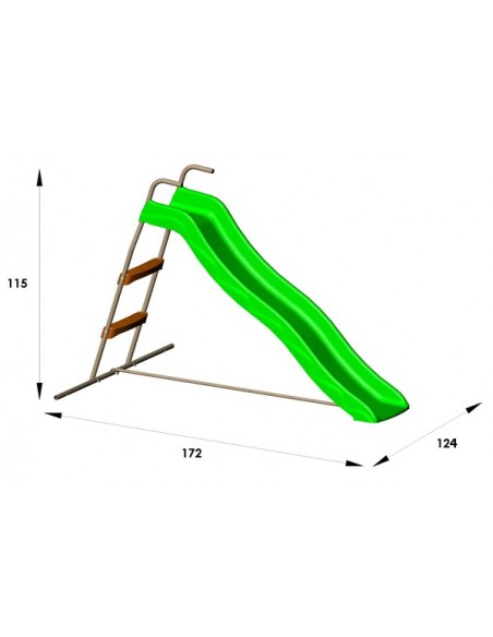 Toboggan ZAZOU 1.73 m de glisse pour enfants +3 ans