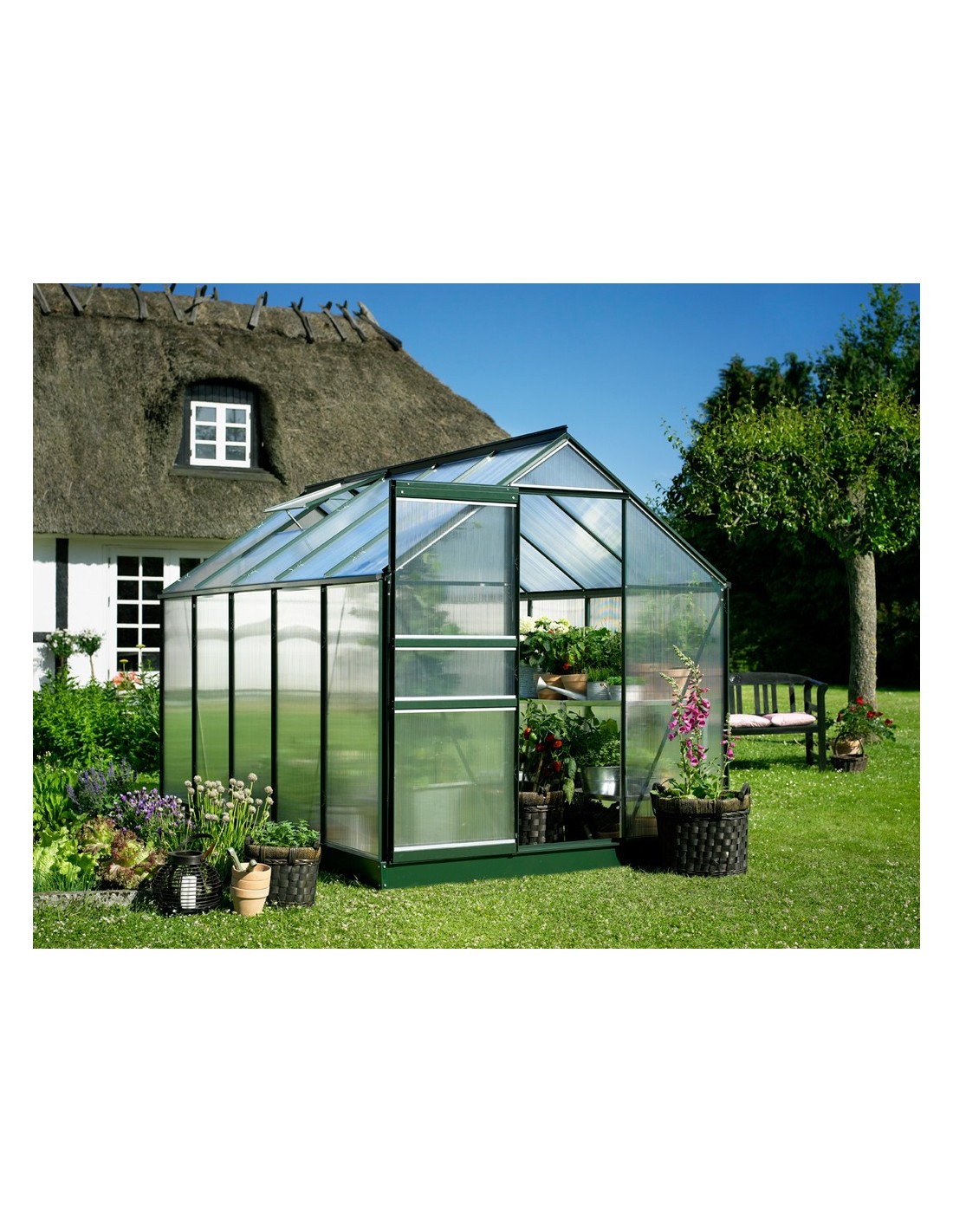 Serre de jardin Popular 5 m² en polycarbonate 4 mm - SERRES-ET-ABRIS.