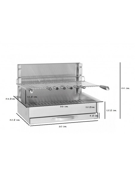 Barbecue Gril Inox encastrable - 961.66 - Forge Adour