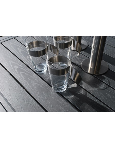 Achat MWH - Table de jardin extensible LANZA - L.165/261 x 100 cm - Aluminium imitation bois