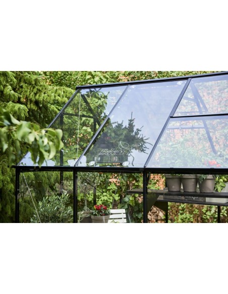 Serre de jardin Qube 6.6 m² en verre trempé sécurit de 3 mm