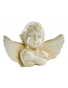 Statue Tête Angelot H.28 cm en pierre reconstituée