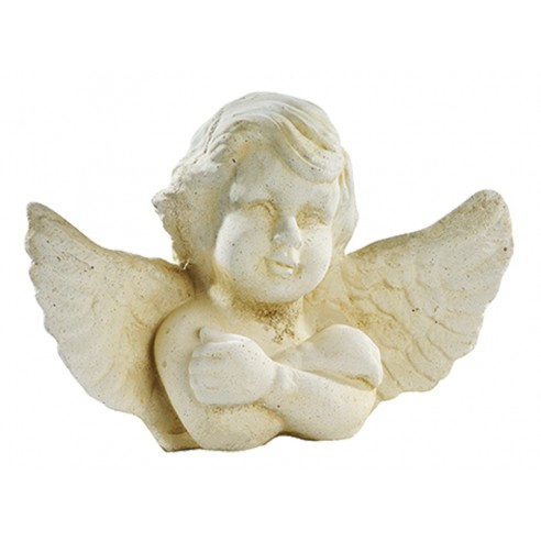 Statue Tête Angelot H.28 cm en pierre reconstituée