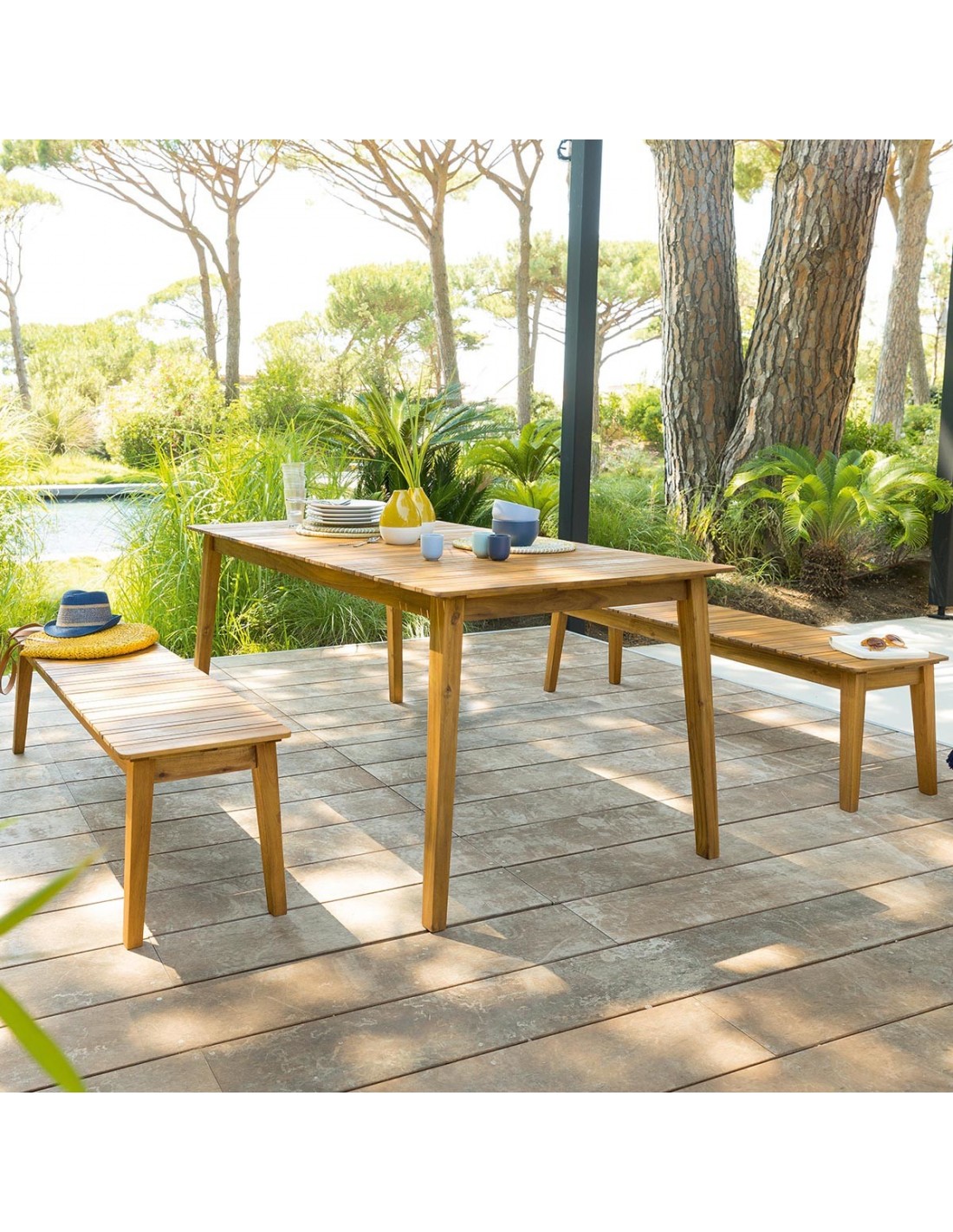 Table acacia jardin Table acacia jardin
