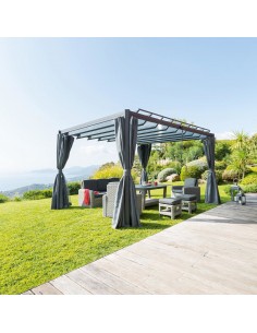 Tonnelle Belize 3 x 3.8 m - Aluminium graphite et polycarbonate - Hespéride