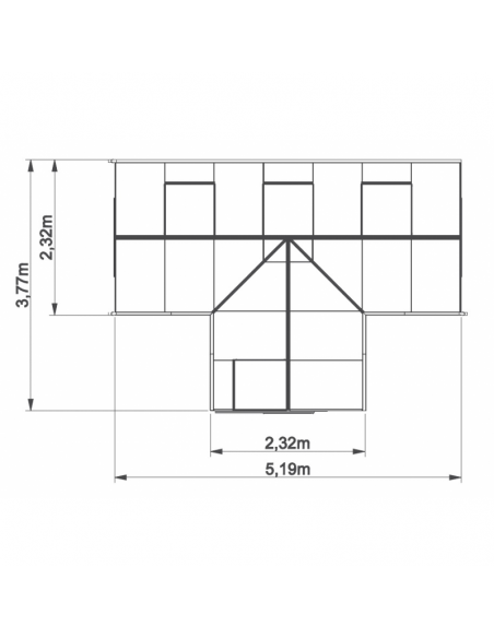 Orangerie Babette 15.4 m² laquée RAL9005 en verre trempé sécurit