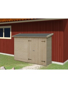 SOLID Abri de jardin bois - Avec abri-bûche de 50cm - 10m² pas cher 