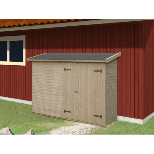 Abri bois Mia 3.7 m² en bois massif 16 mm - SERRES-ET-ABRIS.