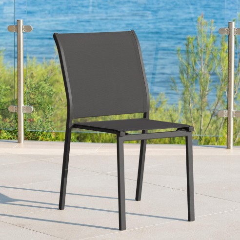 Chaise empilable Essentia structure Graphite texaline anthracite - Hespéride
