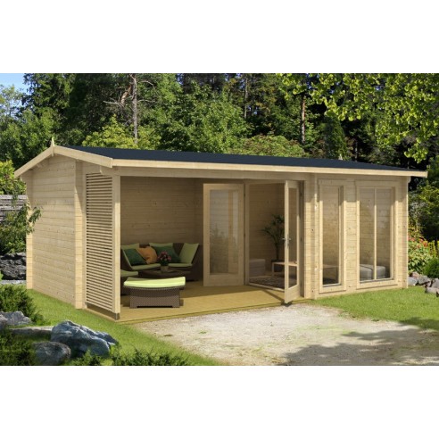 Abri de jardin Torquay 21.6 m² en bois massif 44 mm