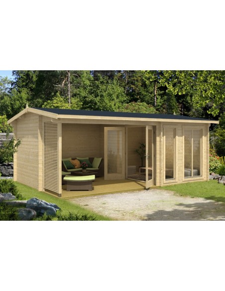 Abri de jardin Torquay 21.6 m² en bois massif 44 mm