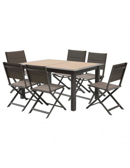Table extensible Allure 10 places - Aluminium effet bois - Hespéride