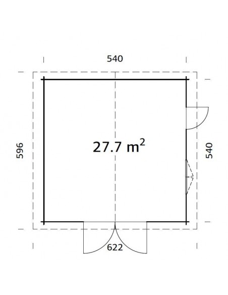 Garage Roger 29.2 m² au choix en bois massif  44 mm