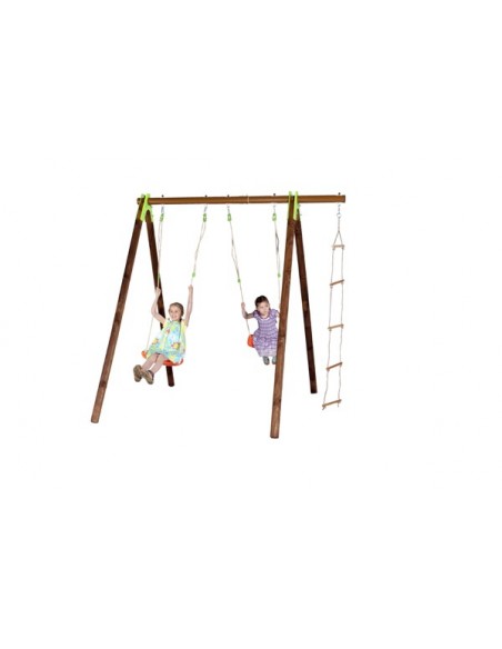 Portique de jeux XYLO bois et métal 2.3 m avec balançoires - Enfants 3/12 ans
