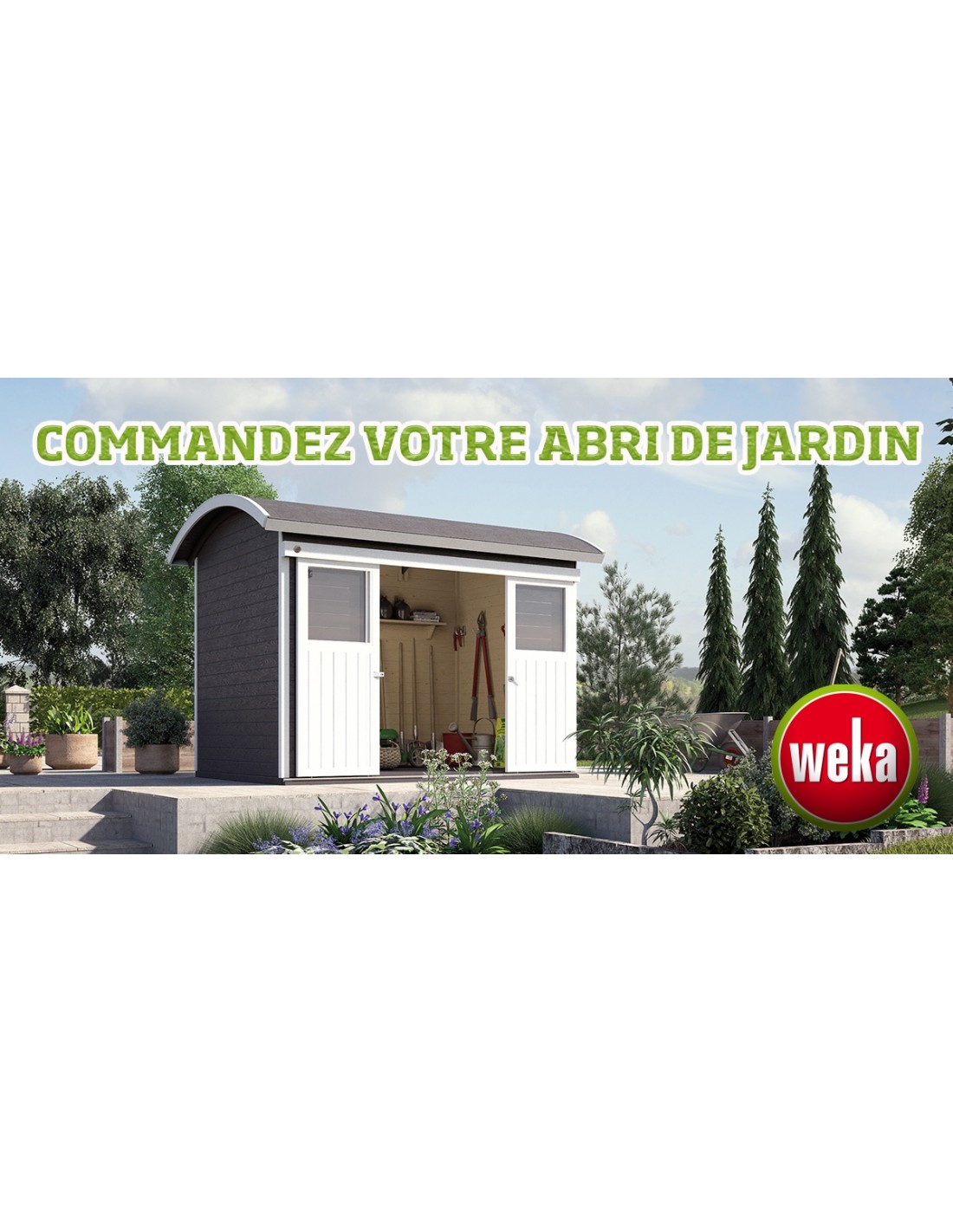 Armoire de Jardin Bois (43x80x160) - Weka