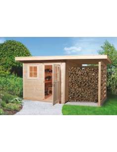 Abri de jardin WEKA 170A+appentis de 13.4 m² en bois massif 28 mm
