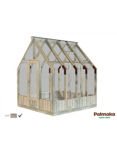 Serre de jardin Emilia 5.8 m² en bois traité autoclave et verre trempé 4 mm